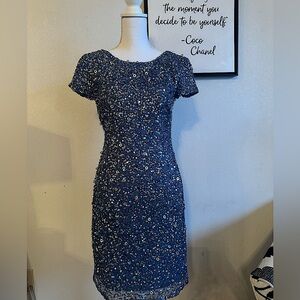 Adrianna Papell - Sequined Mesh Dress